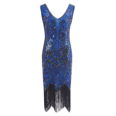 Robe Vintage Années 20 Paris Bleu