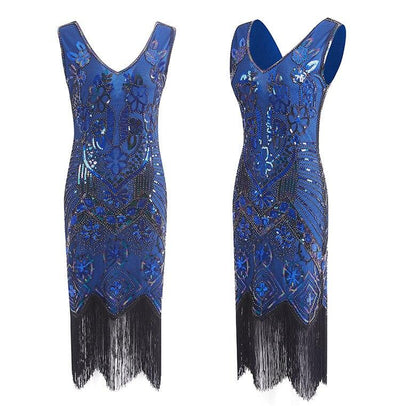 Robe Vintage Années 20 Paris Bleu