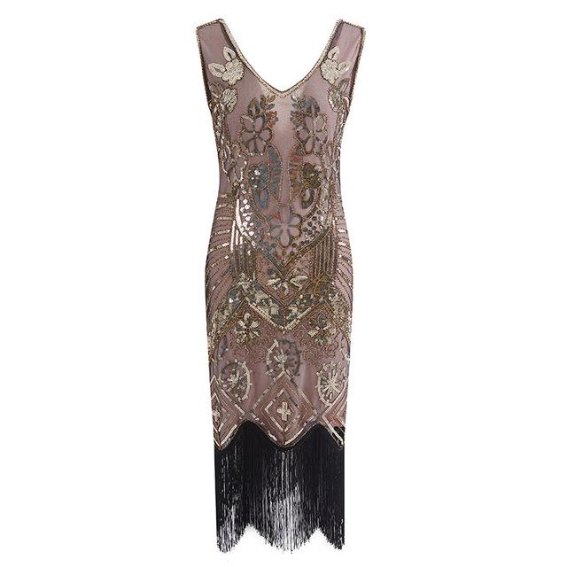 Robe Vintage Années 20 Paris Rose