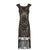 Robe Vintage Années 20 Rétro Noir Or