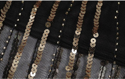Robe Vintage Années 20 Rétro Noir Or