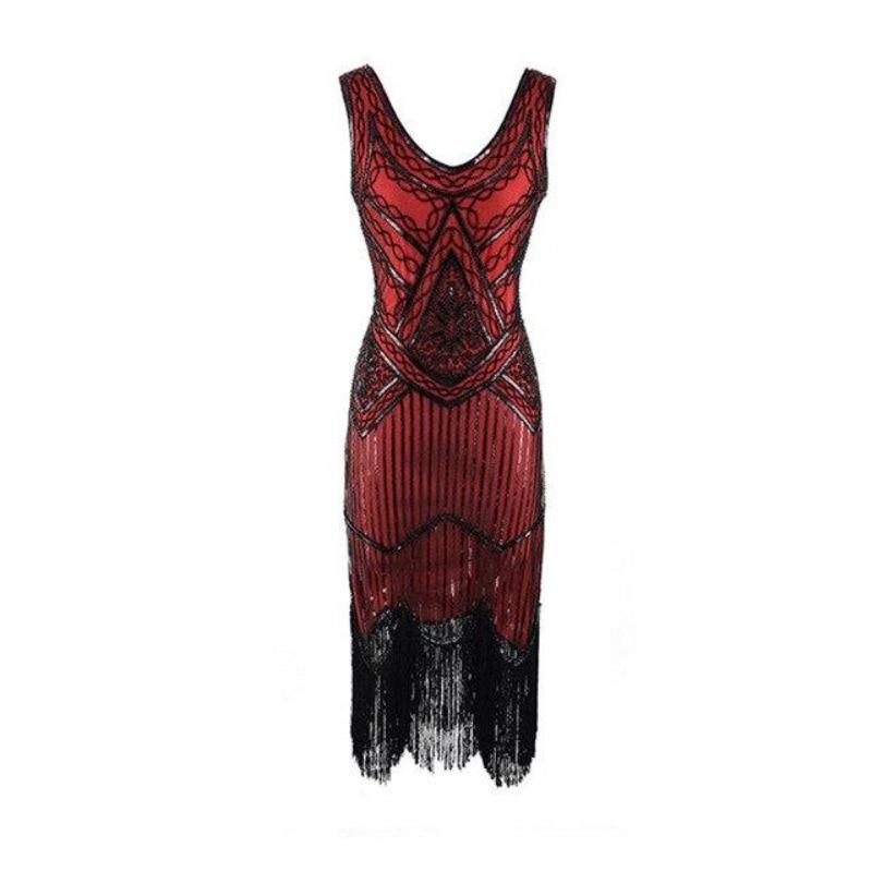 Robe Vintage Années 20 Rouge et Noir