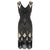 Robe Vintage Années 20 Sequins Noir Or