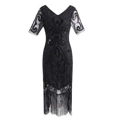 Robe Année 20 Dentelle Noire