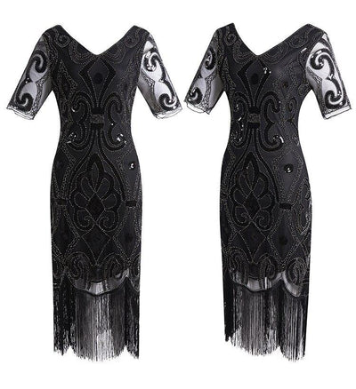 Robe Année 20 Dentelle Sequins