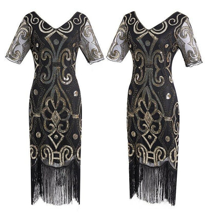 Robe Année 20 Dentelle Dorée