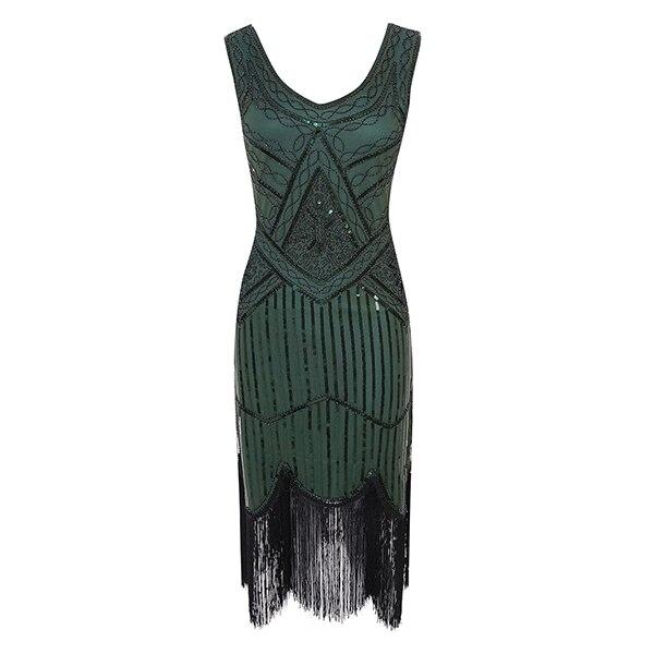 Robe Vintage Années 20 Verte