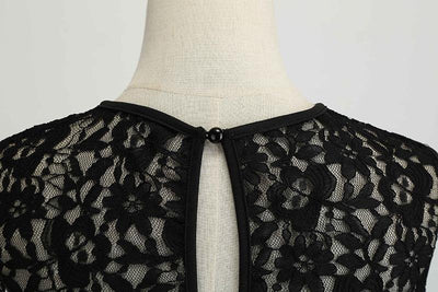 Robe Vintage Dentelle Noir Pois