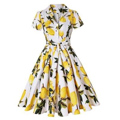 Robe Vintage Grande Taille 60s Citron