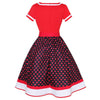 Robe Vintage Grande Taille V Rouge