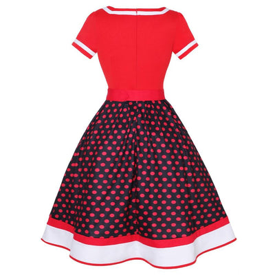 Robe Vintage Grande Taille V Rouge