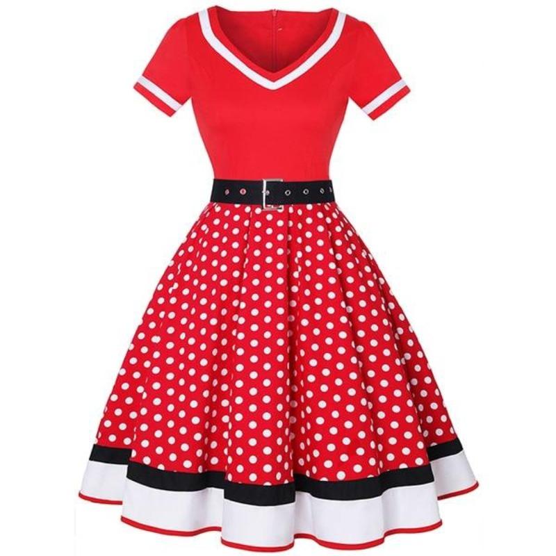 Robe Vintage Grande Taille V Rouges