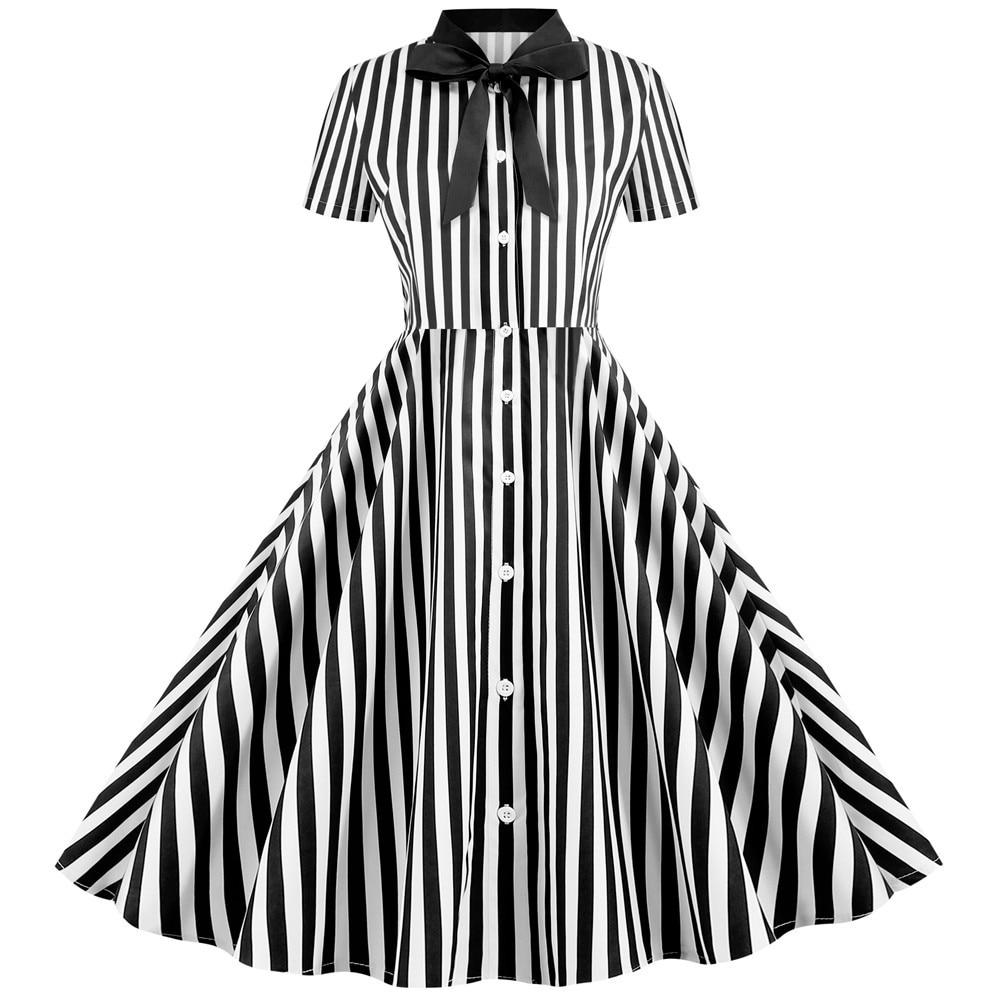 Robe Vintage Rétro Noire et Blanche