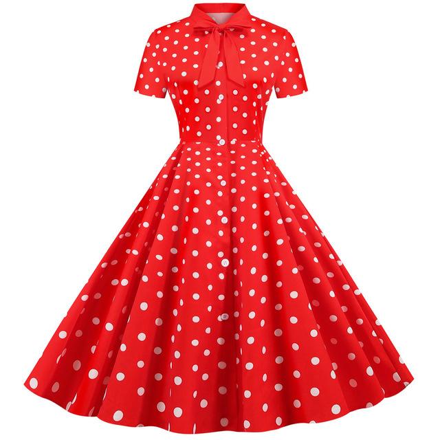 Robe Vintage Rétro Rouge