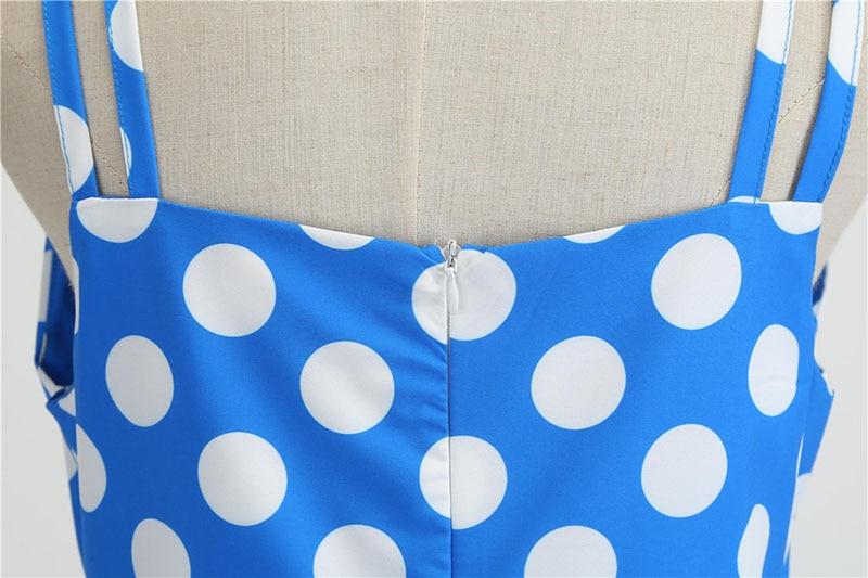 Robe Vintage Rockabilly Bleu Pois
