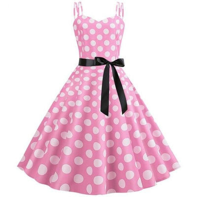 Robe Vintage Rockabilly Rose Pois