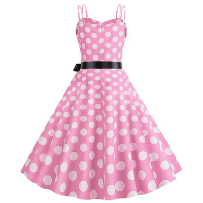 Robe Vintage Rockabilly Rose Pois