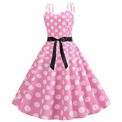 Robe Vintage Rockabilly Rose Pois