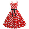 Robe Vintage Rockabilly Rouge Pois Blancs