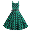 Robe Vintage Rockabilly Vert pois