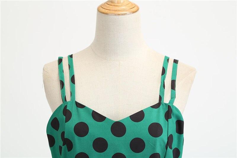 Robe Vintage Rockabilly Vert pois
