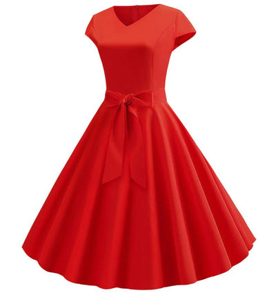 Robe Vintage Romantique Rouge