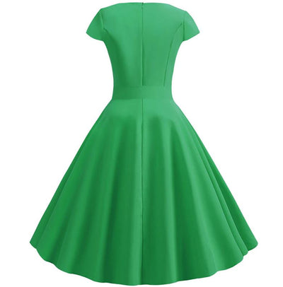 Robe Année 60 Vintage Verte