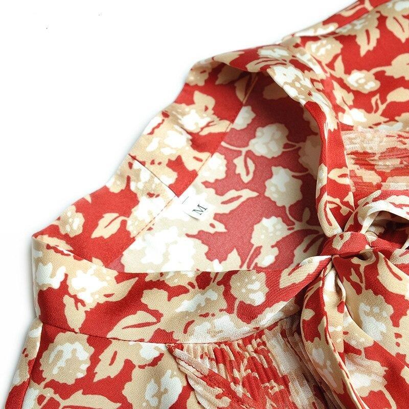 Vintage Robe Fleurie Année 40 Rouge